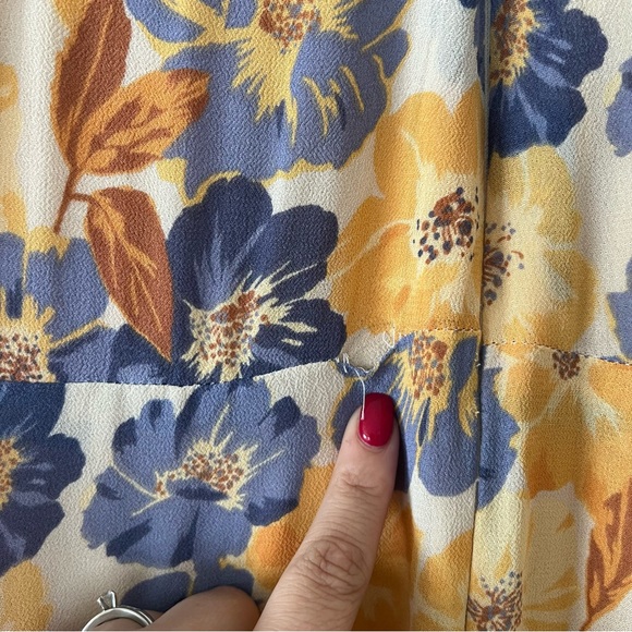 Reformation Meredith Yellow Floral Midi Dress in Terrazza Floral Size 8 - Picture 10 of 12